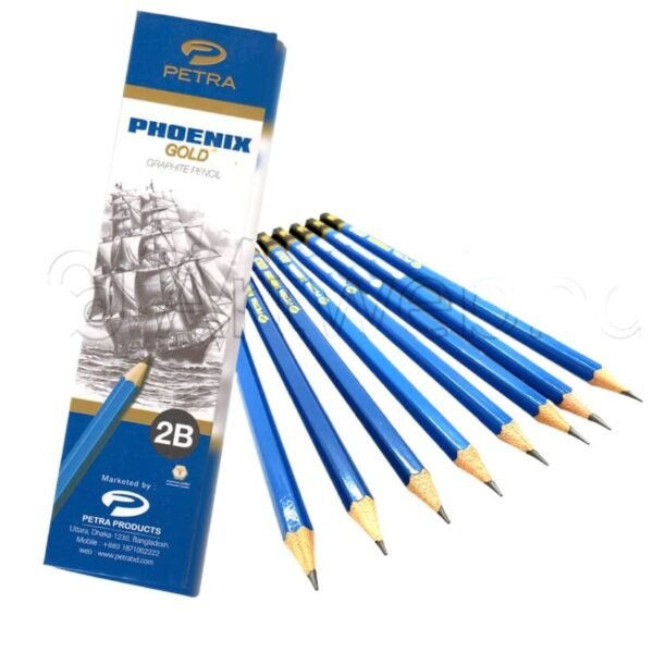 petra 2b phoenix gold graphite pencils 12 pcs