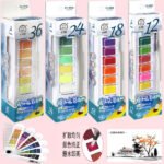portable water color cake set transparent case