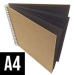 premium black note book sketch pad good for quick sketching and drawing with pencils, pastels, and charcoal.