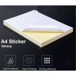 premium quality a4 glossy sticker paper, self adhesive sticker label paper for printer | pack of 50 pcs