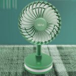 rechargeable fan long standby electric solid color cooling fan green