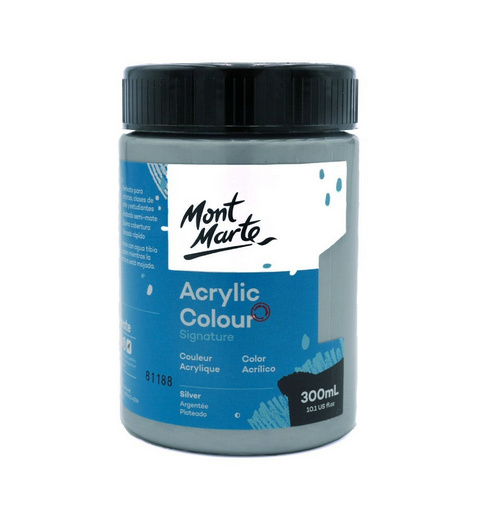 Mont Marte Premium Acrylic Colour Paint 300ml - Silver