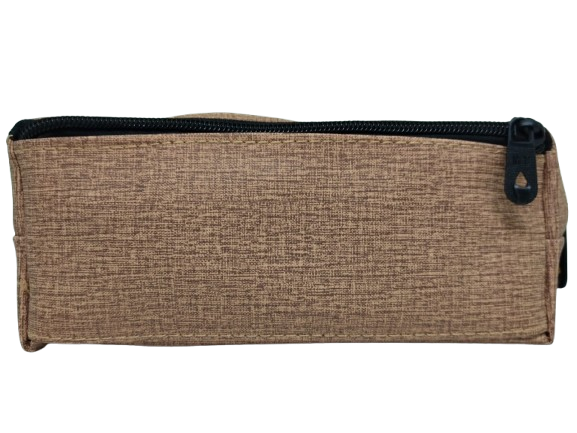 smooth zipper pencil bag and travel storage bag light cofee