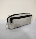 smooth zipper pencil bag and travel storage bag light ash