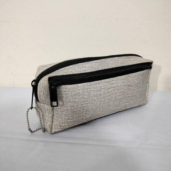 smooth zipper pencil bag and travel storage bag light ash