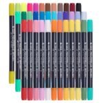 sta aquarelle dual tip fine liner brush pen non toxic water based ink 36 pcs