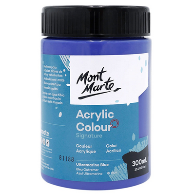 mont marte premium acrylic colour paint 300ml ultramarine blue