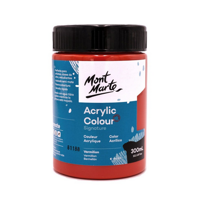 mont marte premium acrylic colour paint 300ml vermilion