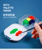watercolor palette box folding bucket artist paint palette 16 airtight deep wells airtight for watercolors, gouache, acrylic