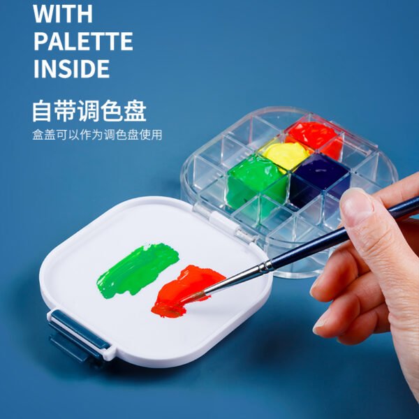 watercolor palette box folding bucket artist paint palette 16 airtight deep wells airtight for watercolors, gouache, acrylic