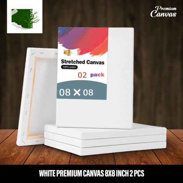 white premium canvas 8x8 inch 2 pcs