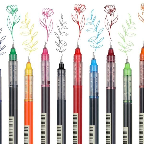10 pcs color gel pens.quick drying large capacity，0.5mm, suitable for students, note taking, marking, drawing, bookkeeping.