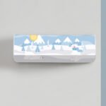 air conditioner dust cover all inclusive bedroom hanging indoor dust proof peva protective cover cloth waterproof (1 1.5 ton) d 5