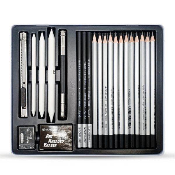 acmeliae 22pcs premium drawing and sketching set in metal tin case