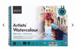 brustro artist watercolour pad 25% cotton 300 gsm a4 wiro 15 sheets