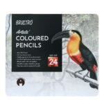 brustro artists colour pencil | set of 24 an elegant tin box ideal for students,adults, bright,vibrant shades,break & fade resistant, diy art,highly pigmented, school, portrait, coloring