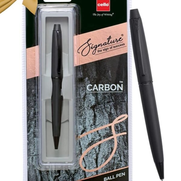 cello carbon ball pen|blue ink|1 ball pen|elegant matte black finish|premium metal pens for office use|stylish gifts for christmas and new year|gifts for men and women