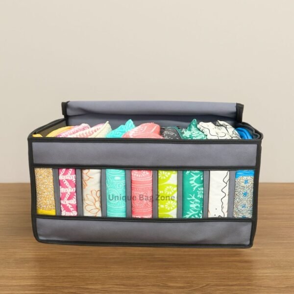 cloth organizer box 9 grids full zipper cloth storage box with transparent window