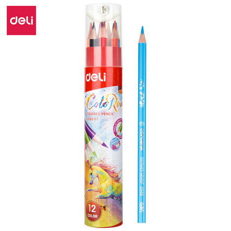 deli ec00307 colored pencil round pack 12 pcs