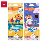deli ec138 24 color pencil bright and vivid colors. triangular ergonomic barrel, easy to sharpen. 3.0mm lead for smooth coloring performance. high quality soften wood.