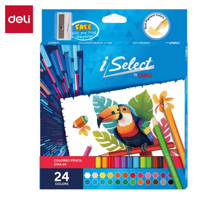 deli ec144 24 i select colord pencil 12 pcs with sharpner and eraser deli ec144 24 i select colord pencil 12 pcs with sharpner and eraser