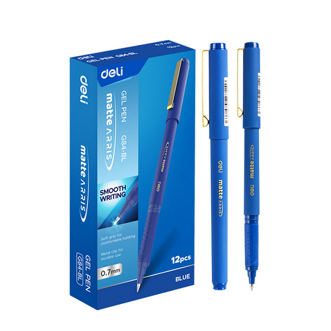 deli eg84 bl gel pen blue ink gel pen 12 pcs