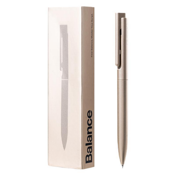 deli ns999es nusign signture pen metallic spray paint barrel, 0.5mm nib quick dry non staining ballpoint pens golden