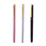deli s681 fountain pen, simple and fashionable student writing ink absorbing calligraphy pen made of metal black