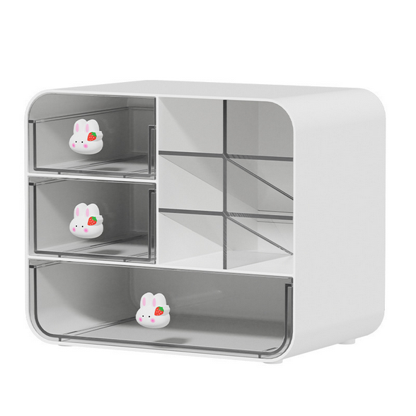 desktop storage box jiugongge drawer girl style cute design storage rack student dormitory finishing box pen holder white