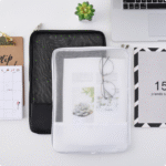 document mesh bag a4 file storage bag zipper pouch stationery case storage file folders for school office supplies students travel storage bag white