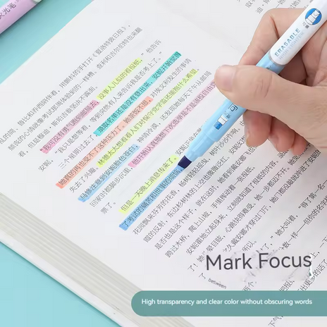 6pcs cute erasable highlighters pastel markers fluorescent pen for art drawing doodling marking school office kawaii stationery