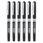 hauser tech 5 gel pen black ink tip size 0.55 mm | liquid ink with german technology | comfortable grip with smudge free writing | sturdy, refillable pen | blue ink 6pcs