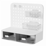 hook drawer type hole board small card stand display desktop idol storage box desk stationery organization storage white