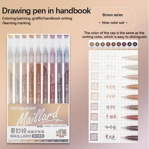 languo 9 color highlighters pen shiny bling pen for diary notebook painting drawing writing student art stationary supplies maillard