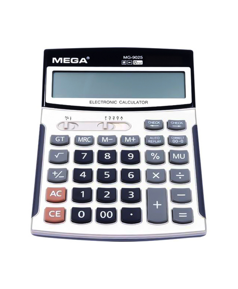 mega mg 9025 electronic calculator, 12 digit dual power