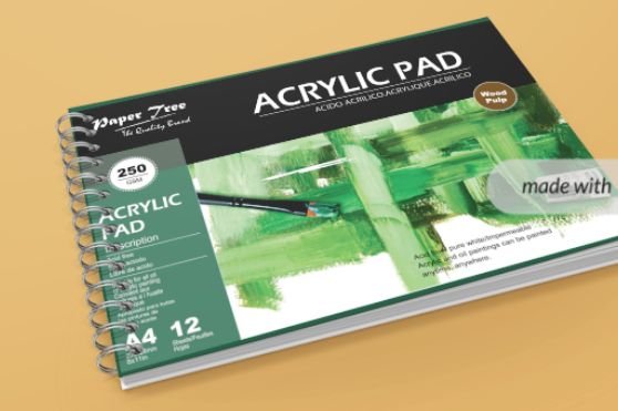 papertree acrylic pad spiral binding 12 sheets,250gsm a4 size