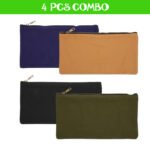 papertree pencil pouch pencil bag for multi purpose use mini zipper pouch 4 pcs combo