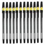 red leaf 747 black ball pen extra fine 0.7mm dx hard crystal 12 pcs black