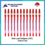 red leaf 747 black ball pen extra fine 0.7mm dx hard crystal 12 pcs red