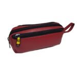 smooth zipper pencil bag and travel storage bag artificial leather