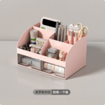 storage box student simple transparent drawer desk storage cabinet stationery desktop sundries hair accessories finishing storage rack champagne pink