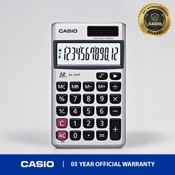 Casio SX-320P-W Basic Calculator - Grey