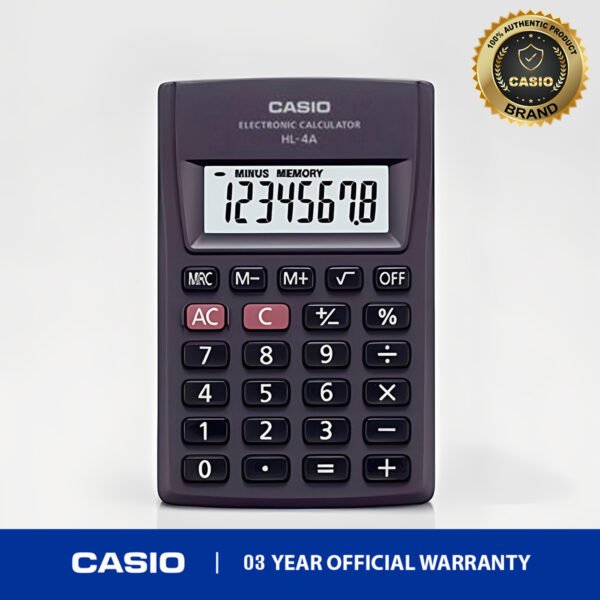 casio hl 4a battery powered basic calculator black