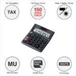 casio mj 120d solar and battery powered basic calculator black