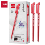 deli eq100 rd 0.7mm ballpoint pen red