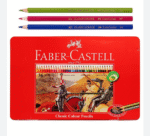 faber castell classic color pencils flat tin case 36 color school,eco pencil for professionals include classic gold