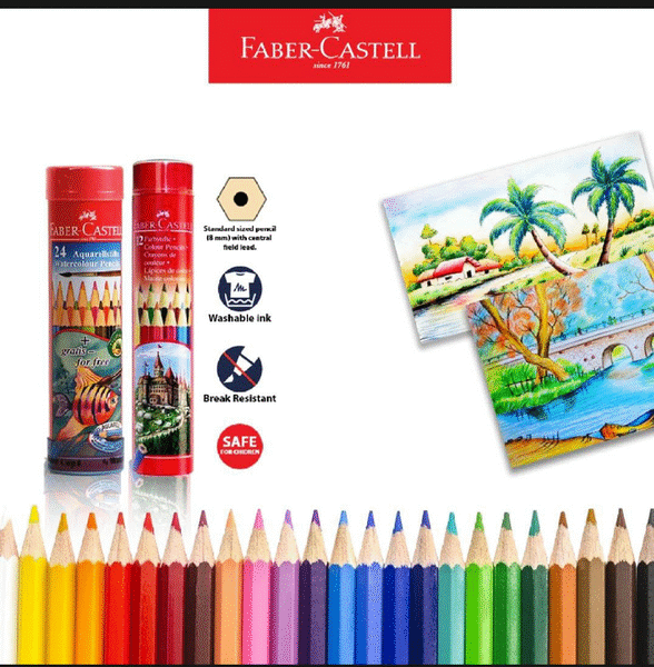 Faber Castell Classic Color Pencils Round Tin Case 24 Color