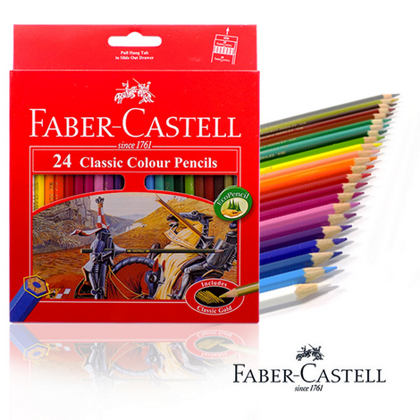 Faber Castell Classic Colour Pencil Long size 24 shade