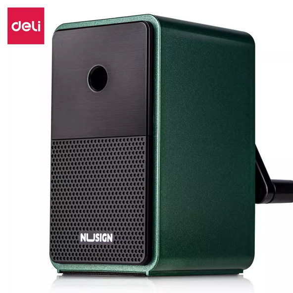 deli ns077 new style manual pencil sharpener automatic pencil sharpener for students metalic green