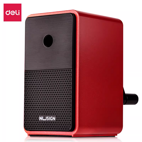 deli ns077 new style manual pencil sharpener automatic pencil sharpener for students metalic red